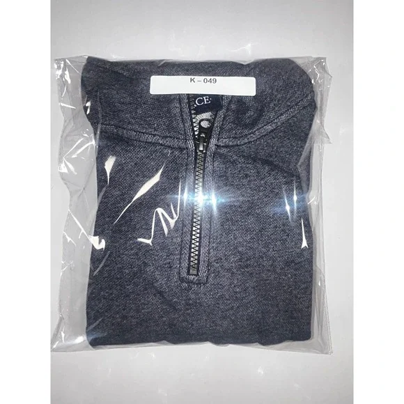 The Childrens Place Boys Gray Pullover Half Zip Mock Neck Sweatshirt Size 7/8 - Picture 5 of 5